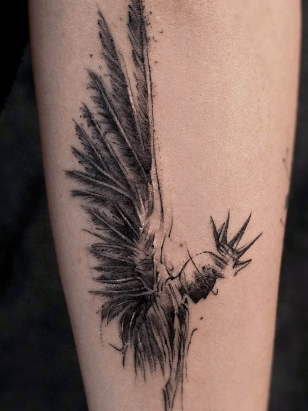 Tattoo by @maru.tattooist — black_and_grey, illustrative