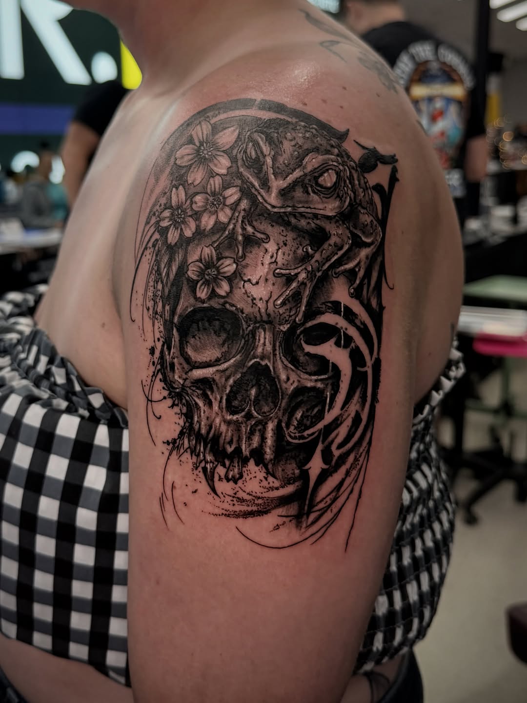 Tattoo by @dtf.tattoos — black_and_grey, dark_realism