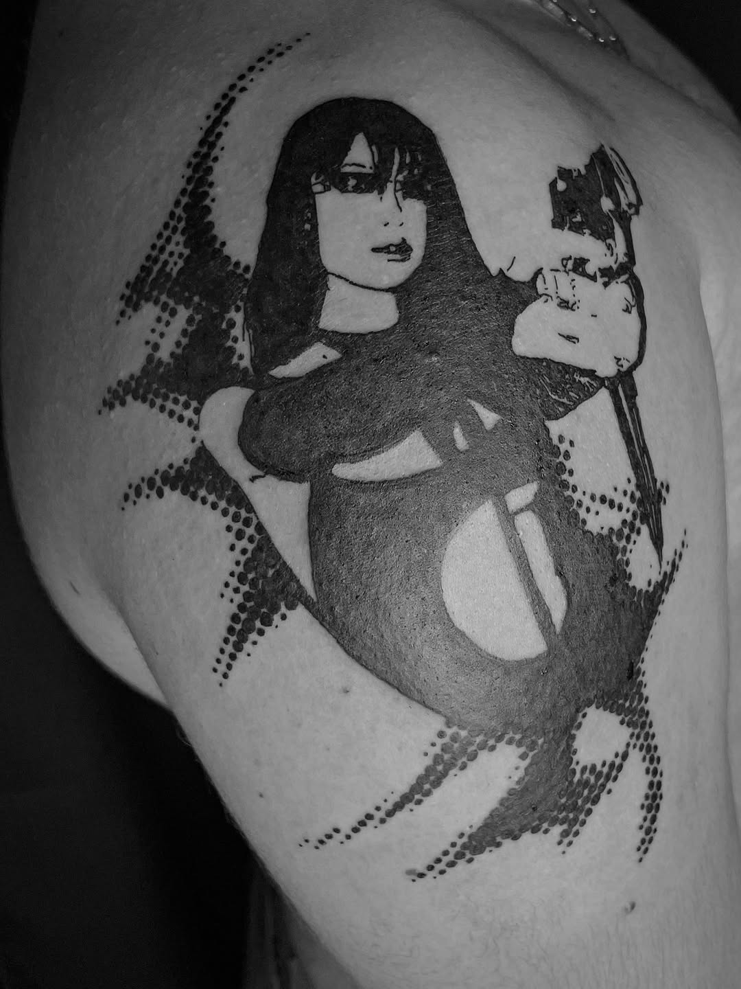 Tattoo by @cristytattoo — black_and_grey, dotwork
