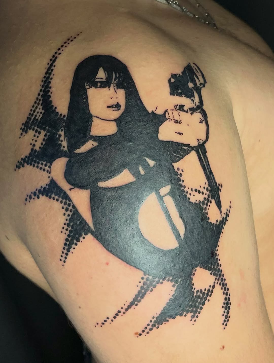 Tattoo by @cristytattoo — blackwork, dotwork