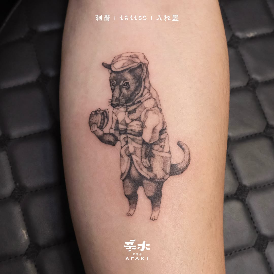 Tattoo by @araki_tattoo — black_and_grey, realism