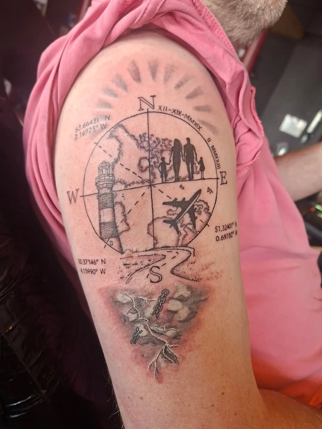 Tattoo by @gemthetattooedlady — black_and_grey, lettering_script