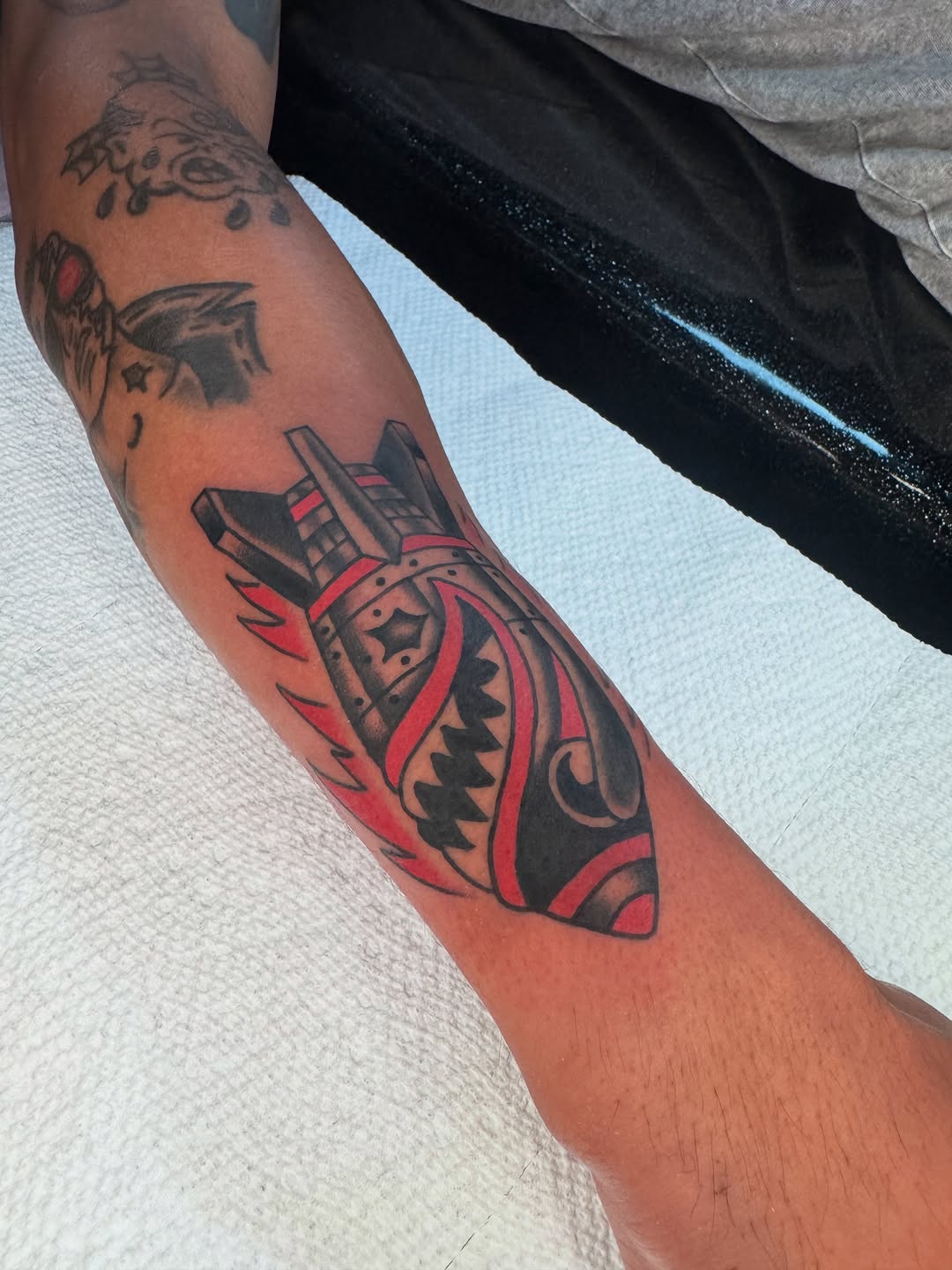 Tattoo by @tyler.raytat2 — american_traditional, blackwork
