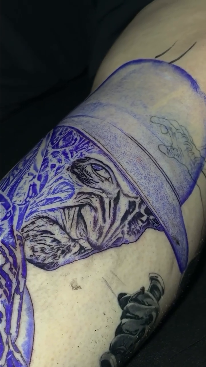 Tattoo by @inkcredible_tattoo_vb — dark_realism, black_and_grey