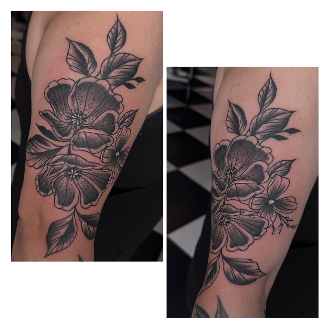 Tattoo by @tattooschooldropout — black_and_grey, dotwork