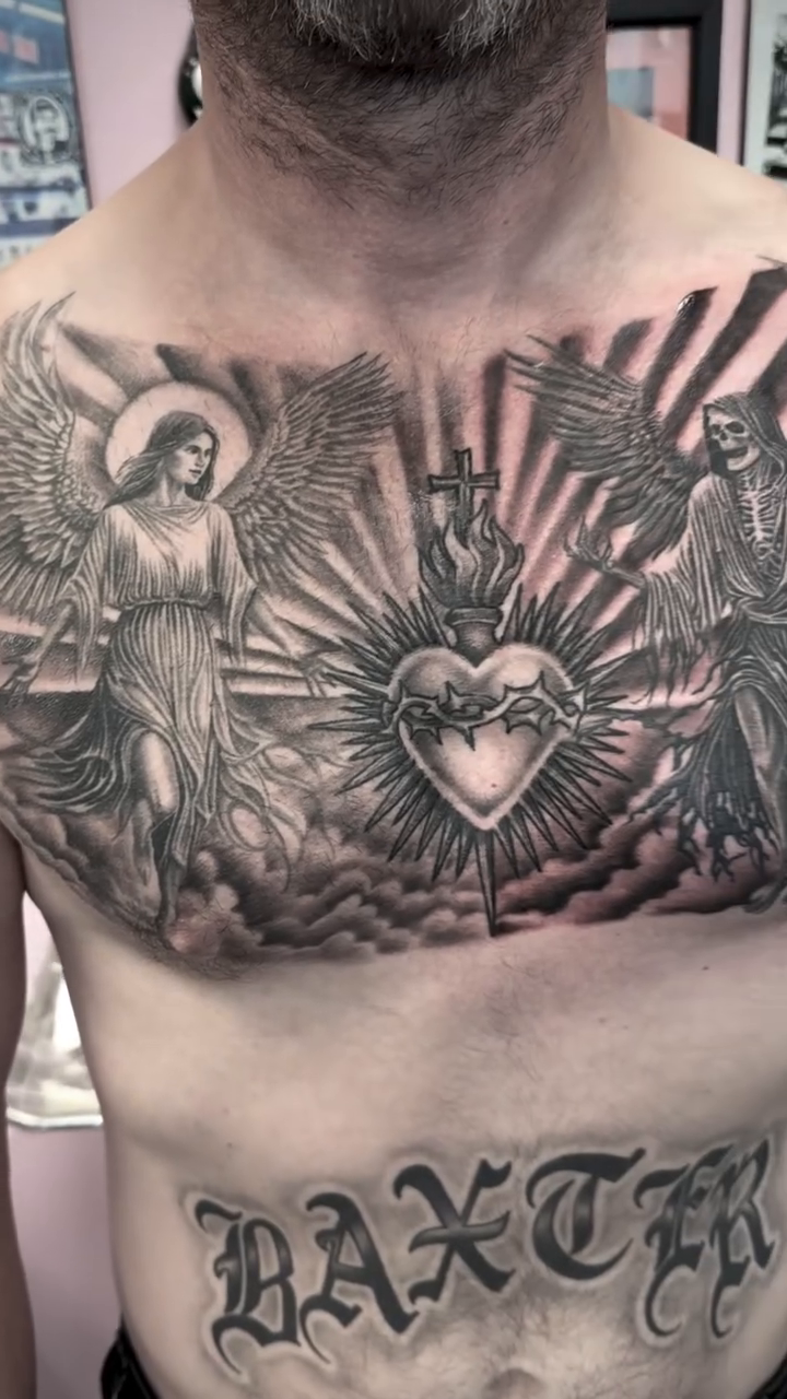 Tattoo by @freehandinbrandon — black_and_grey, realism