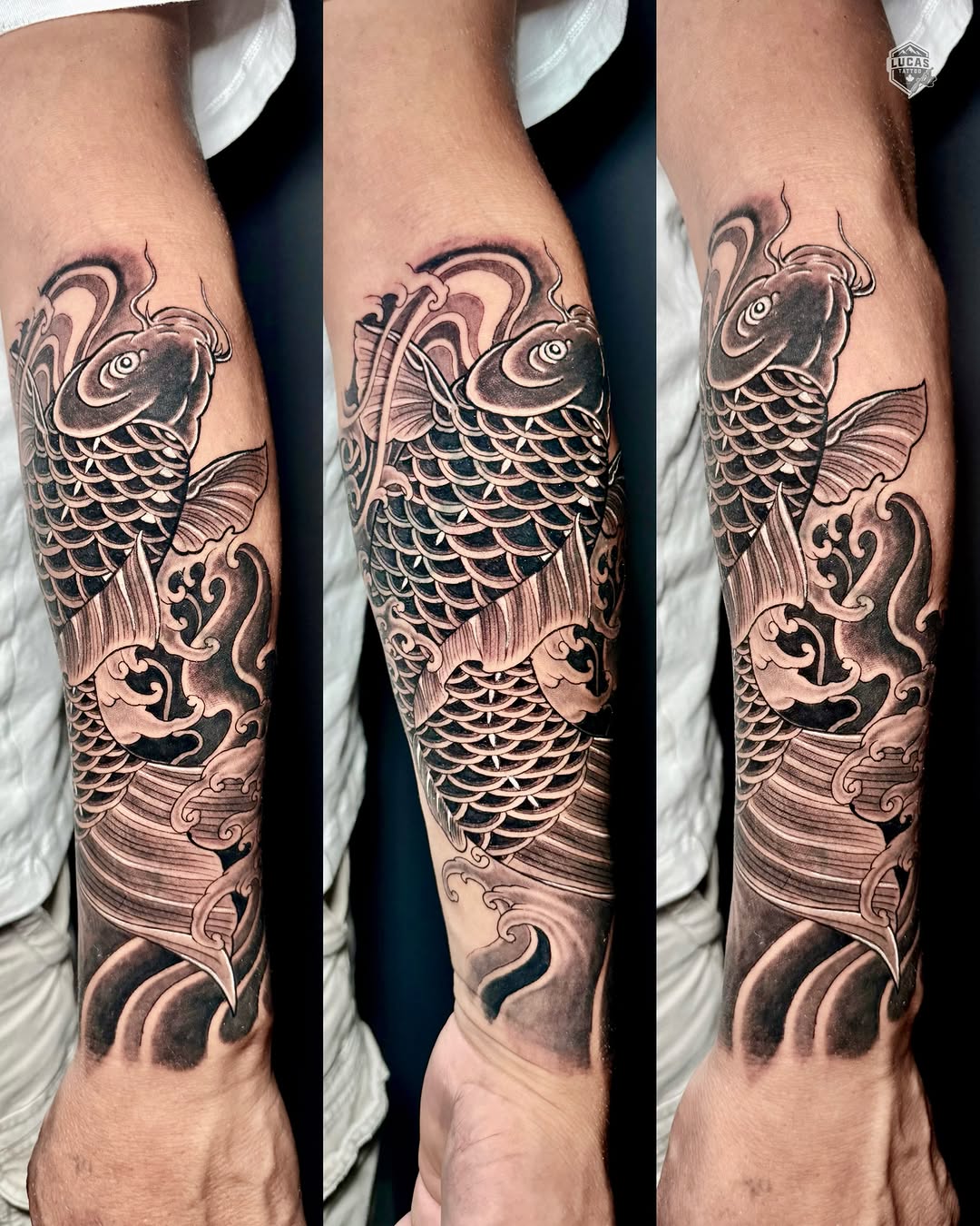 Tattoo by @lucastattoo.ca โ japanese_irezumi, black_and_grey