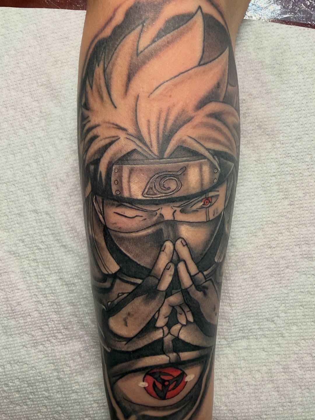Tattoo by @sancheztapia81 β anime, black_and_grey