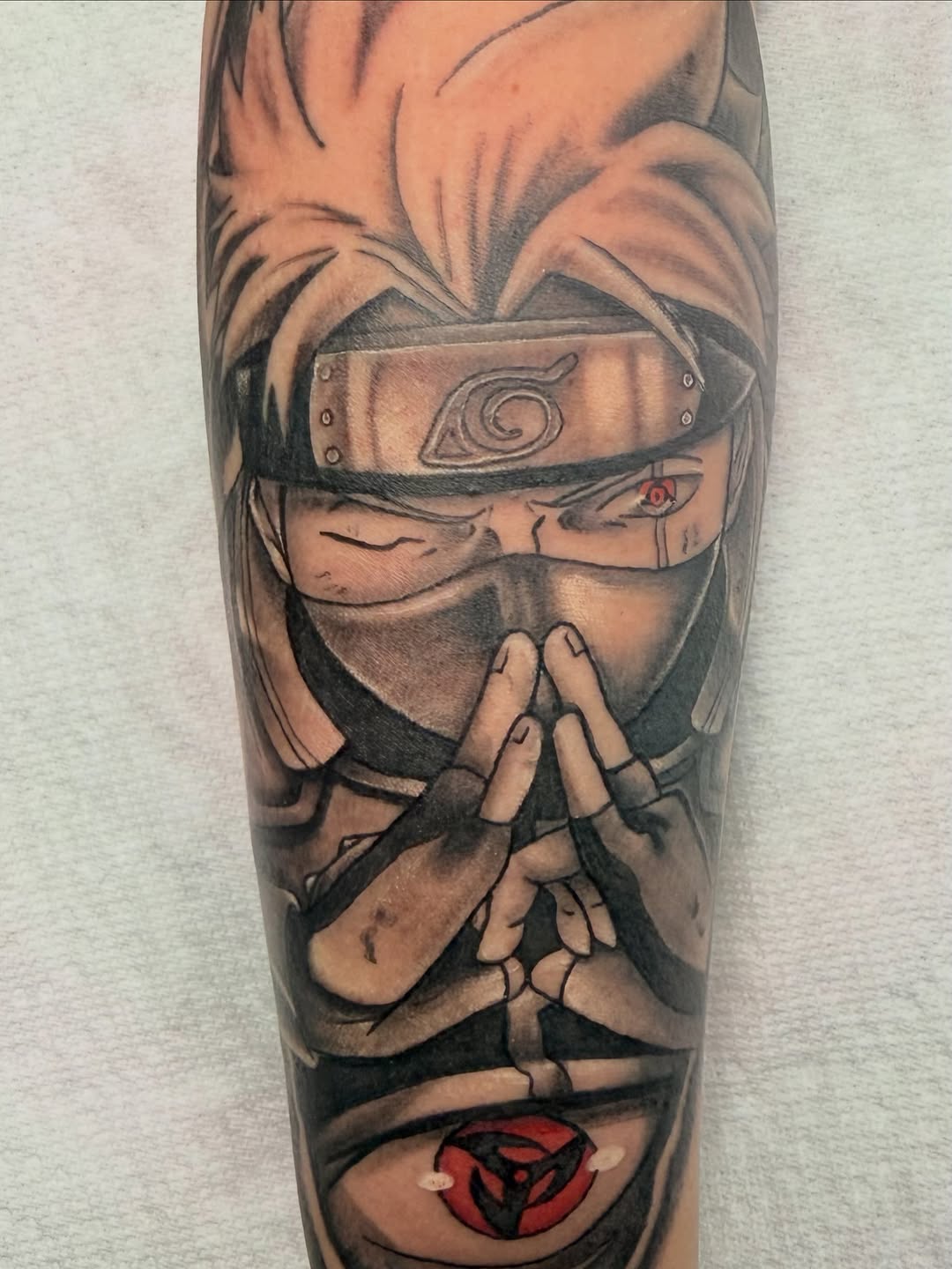 Tattoo by @sancheztapia81 β anime, black_and_grey