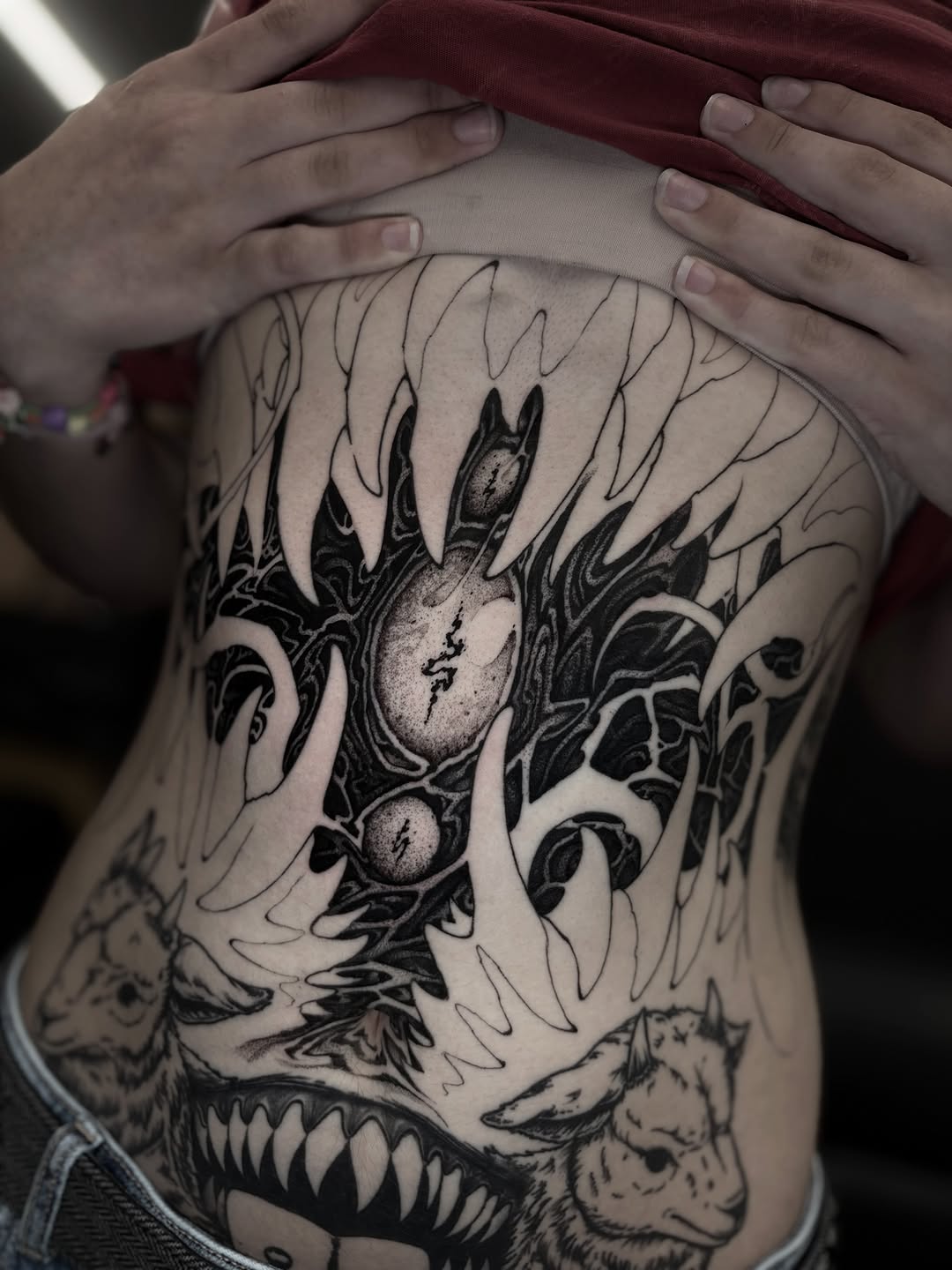 Tattoo by @8jinx9 — blackwork, dotwork