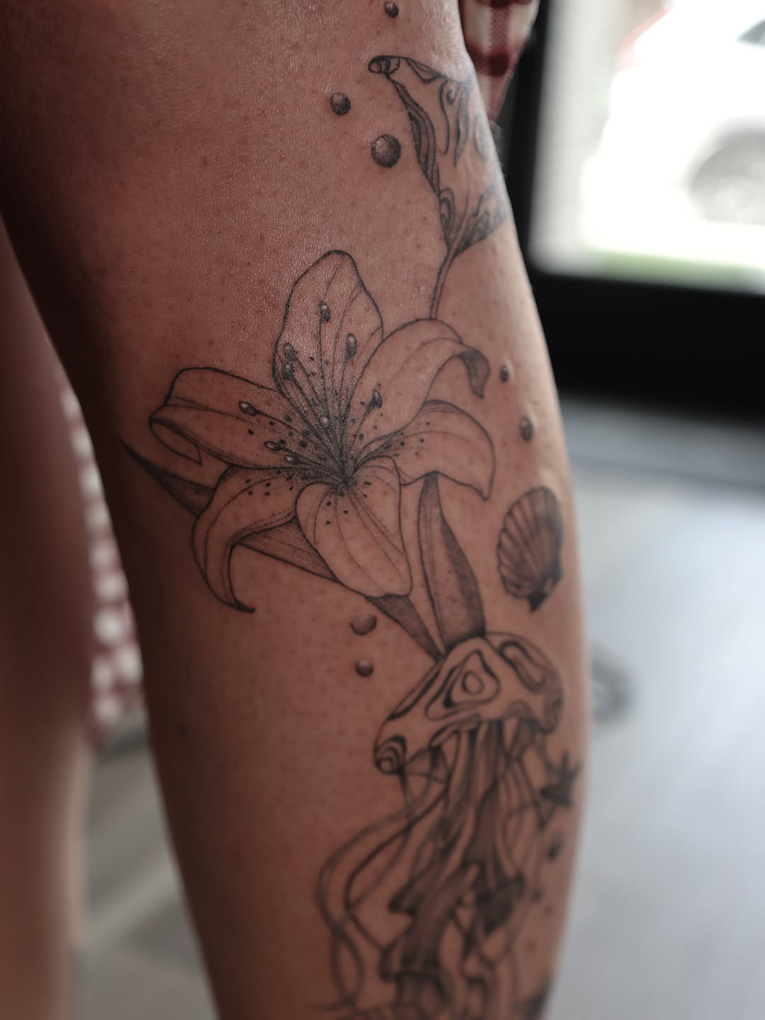 Tattoo by @persephoneink_ — fine_line, black_and_grey
