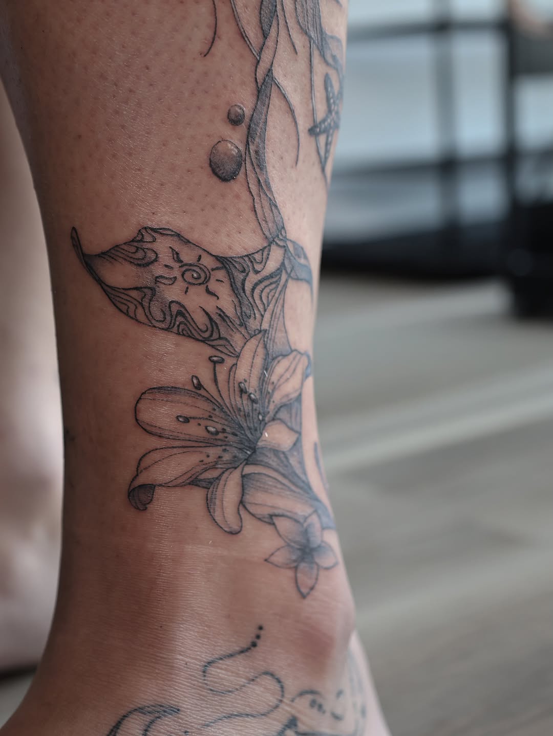 Tattoo by @persephoneink_ — fine_line, black_and_grey