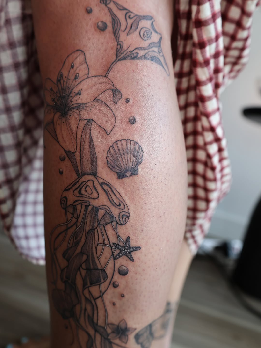 Tattoo by @persephoneink_ — black_and_grey, illustrative