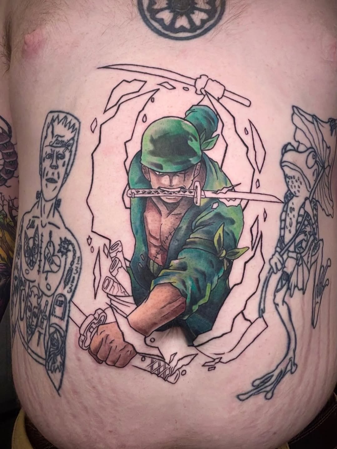 Tattoo by @dobbystattoos — anime, black_and_grey