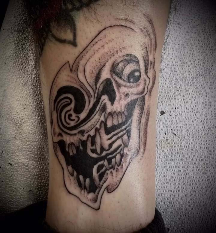 Tattoo by @dannyleeart — dark_realism, black_and_grey