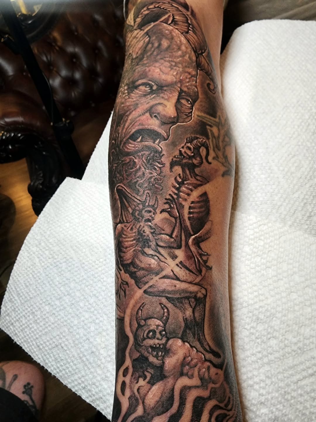 Tattoo by @401tattoo — dark_realism, black_and_grey