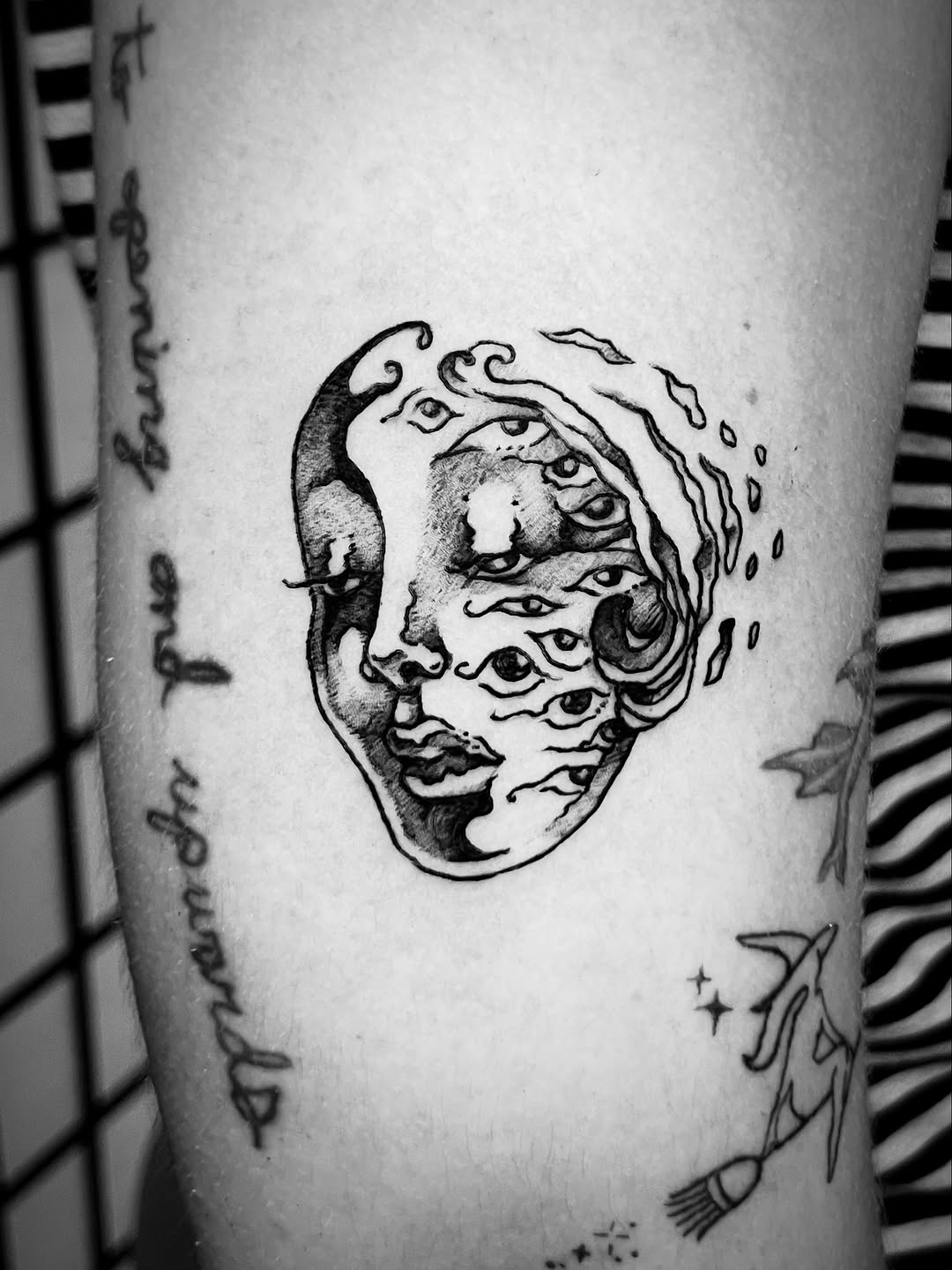 Tattoo by @battlekatgalactica — black_and_grey, illustrative