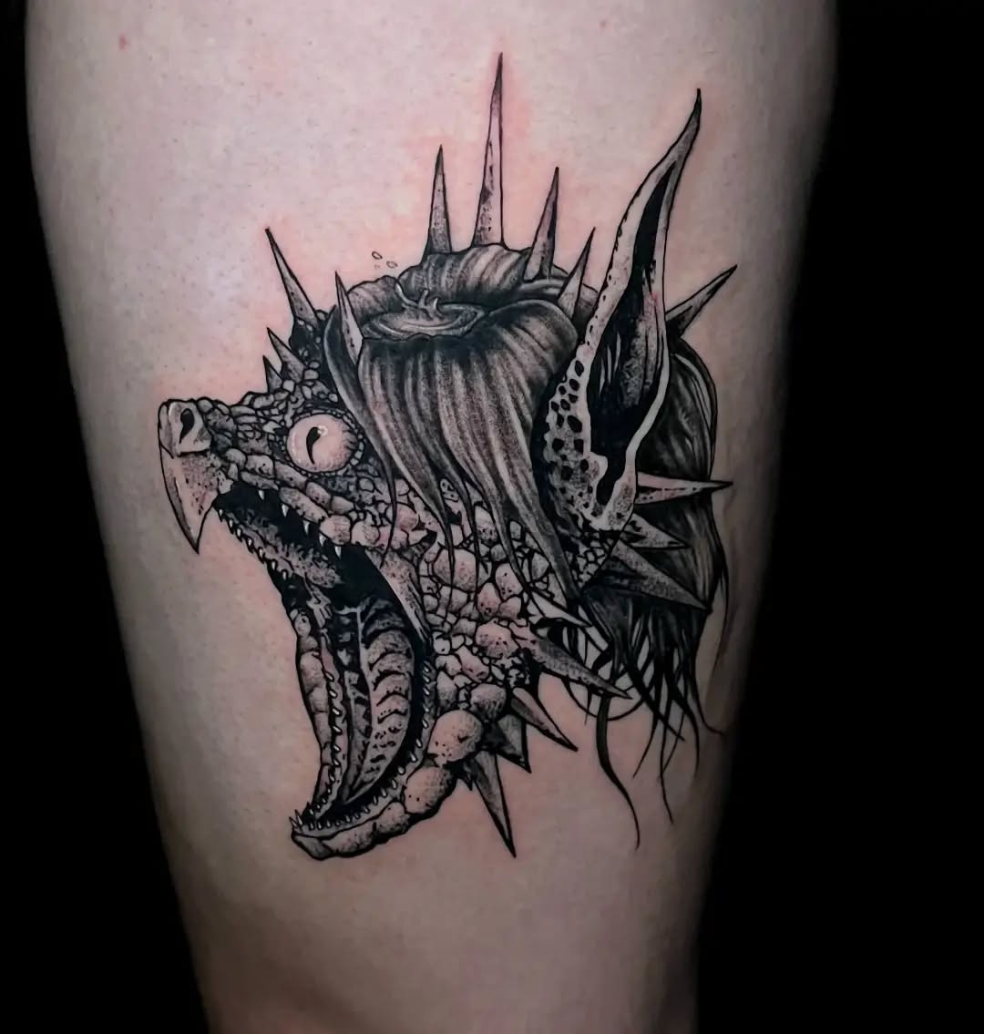 Tattoo by @johnnyloudertattoo β dark_realism, black_and_grey