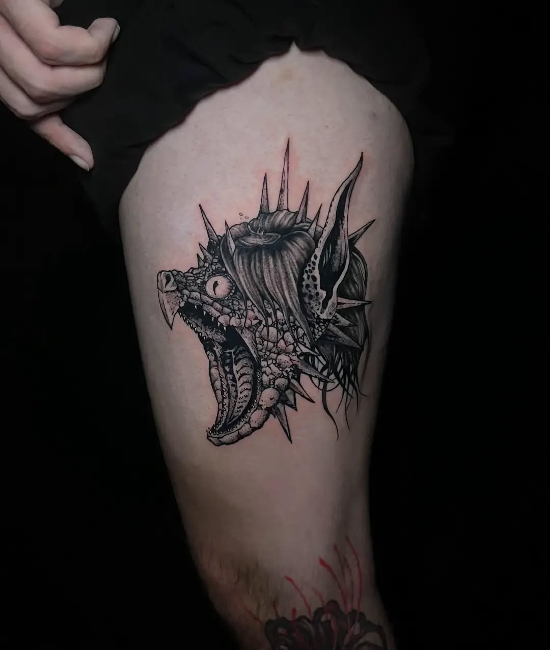 Tattoo by @johnnyloudertattoo β dark_realism, blackwork