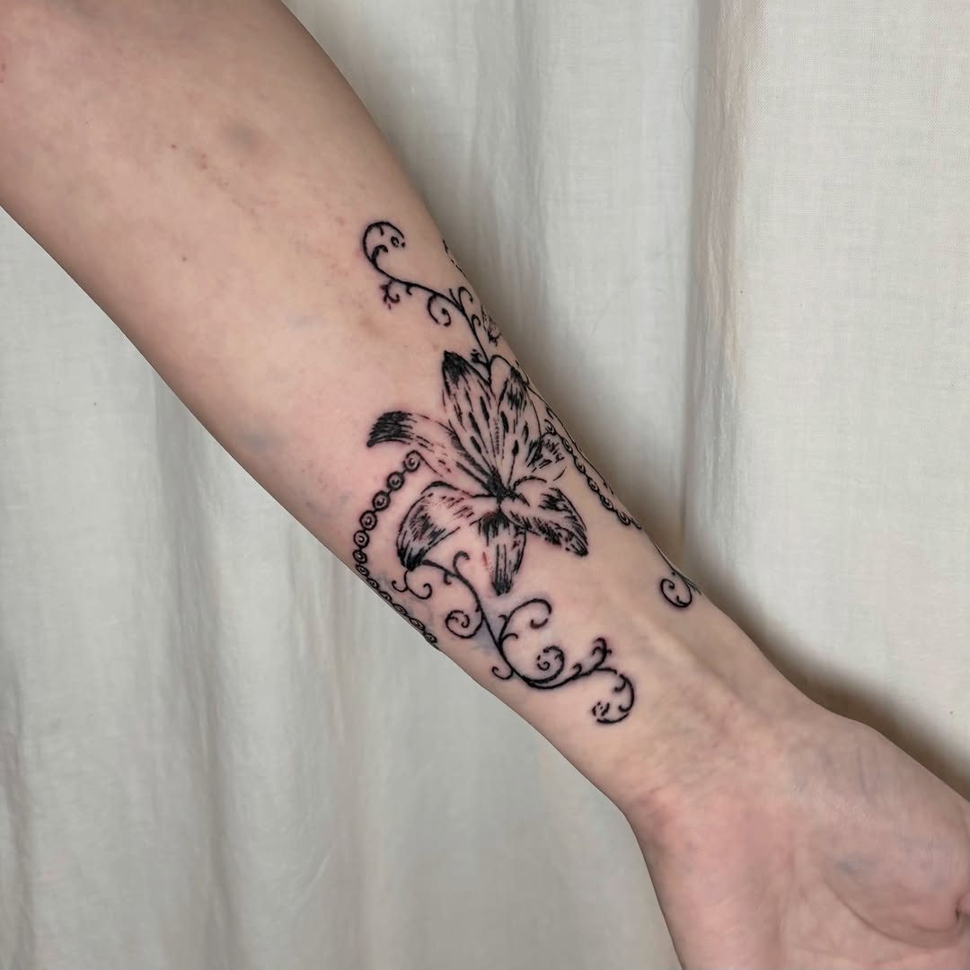 Tattoo by @threethornstattoo — fine_line, black_and_grey