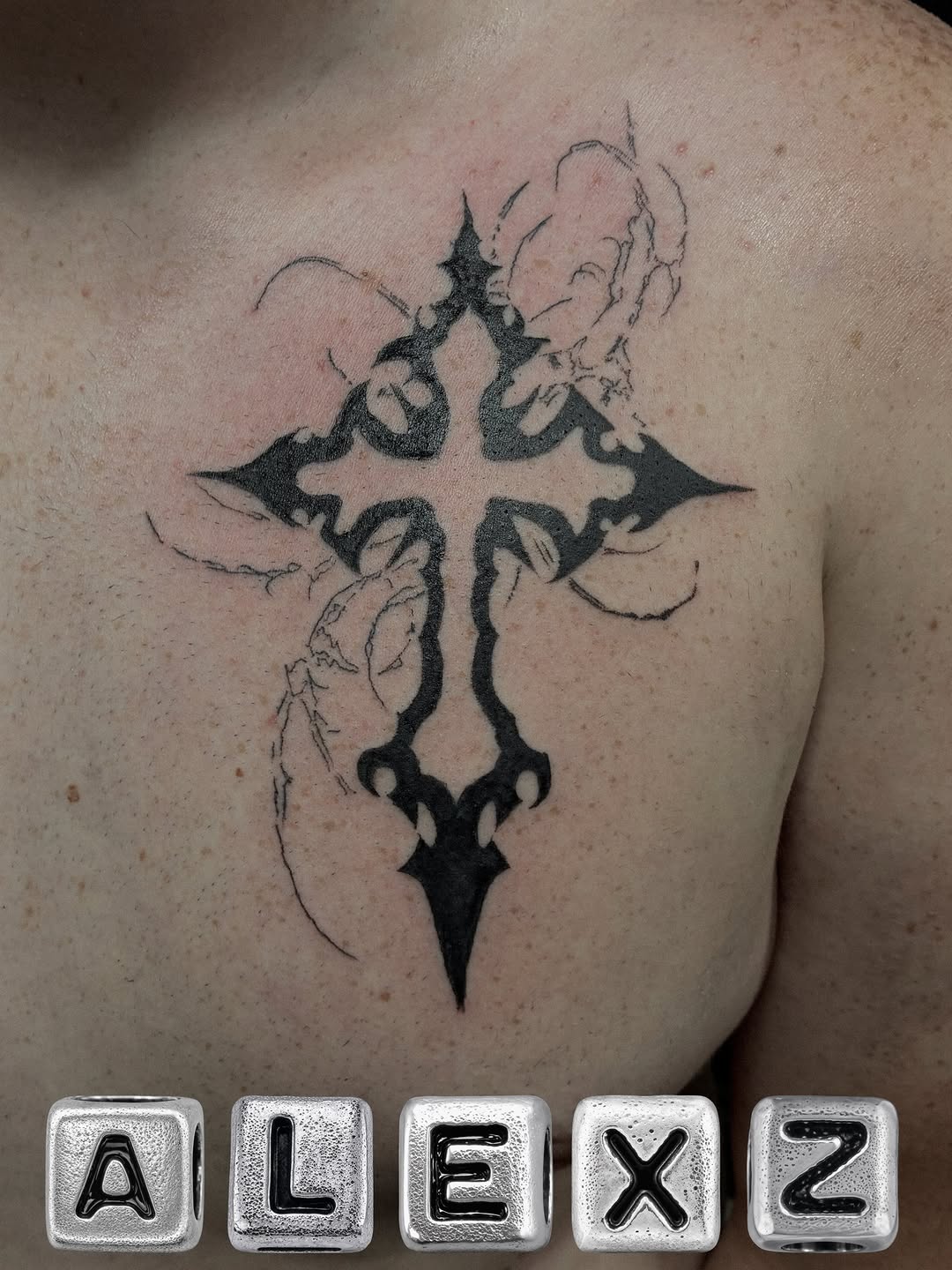 Tattoo by @alexztats — blackwork, ornamental
