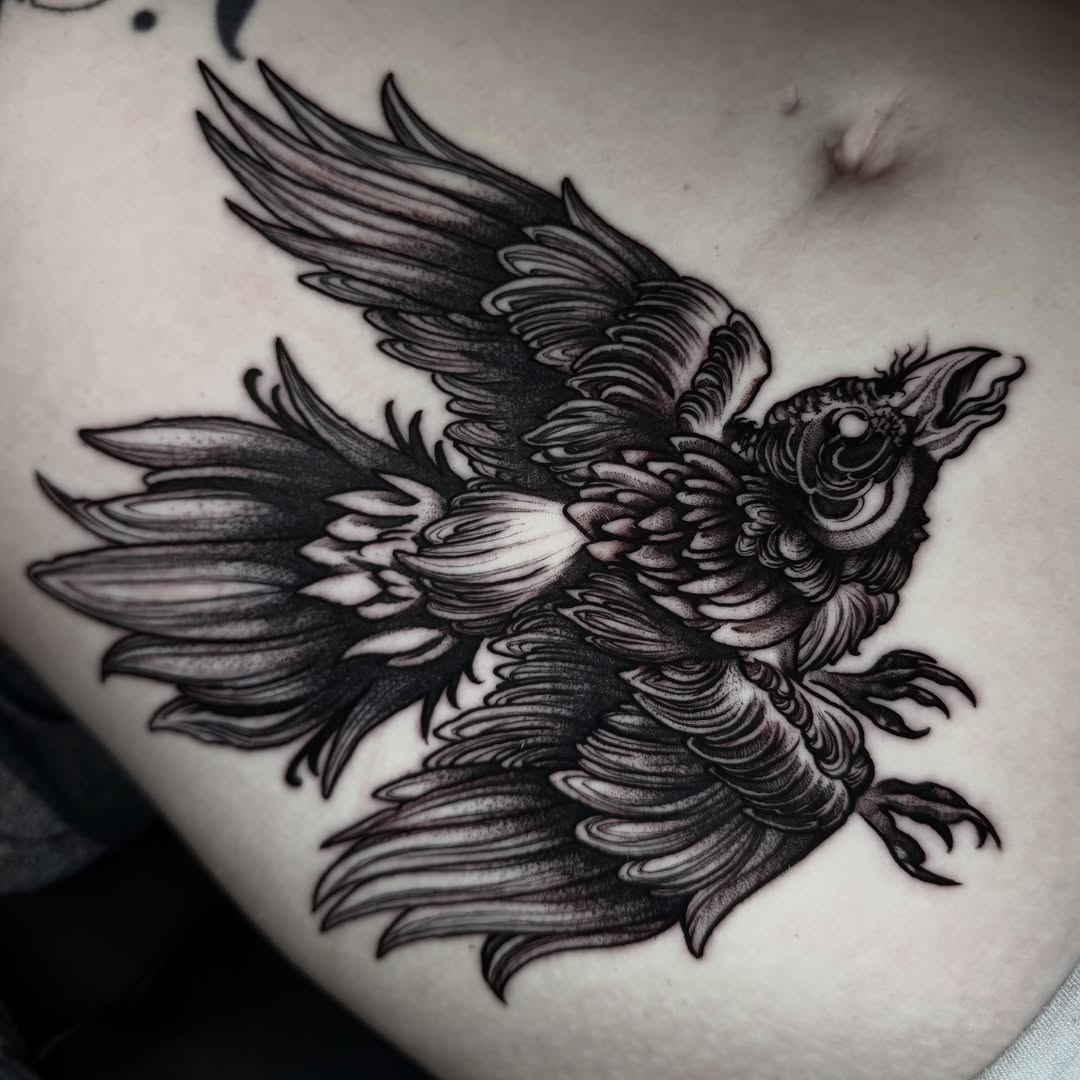 Tattoo by @starrdvst_ โ blackwork, illustrative