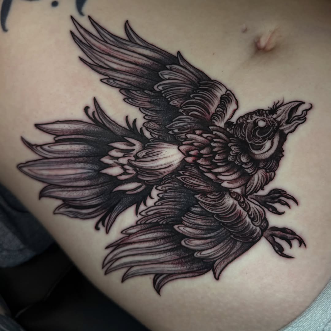 Tattoo by @starrdvst_ โ black_and_grey, dark_realism
