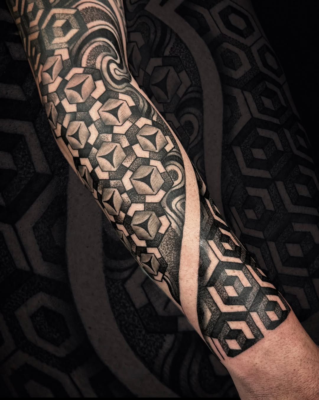 Tattoo by @julianotattoo β geometric, dotwork