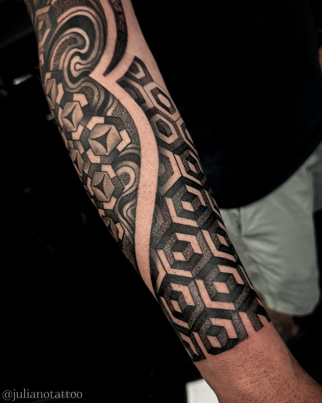Tattoo by @julianotattoo β geometric, dotwork