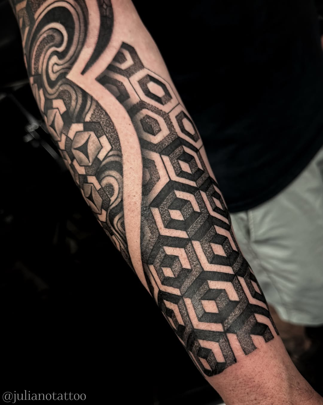 Tattoo by @julianotattoo β geometric, dotwork