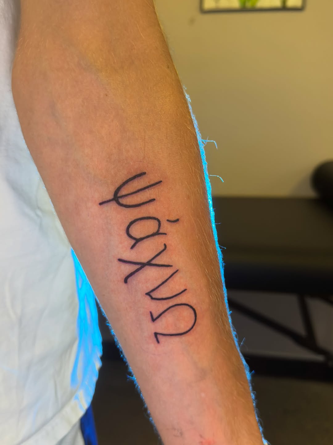 Tattoo by @tat2desirez โ lettering_script, fine_line