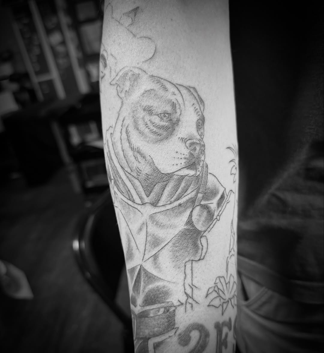 Tattoo by @cyborgbrains — realism, black_and_grey