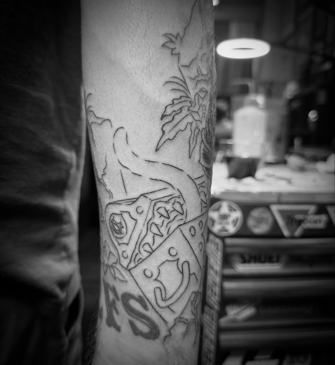 Tattoo by @cyborgbrains — blackwork, illustrative
