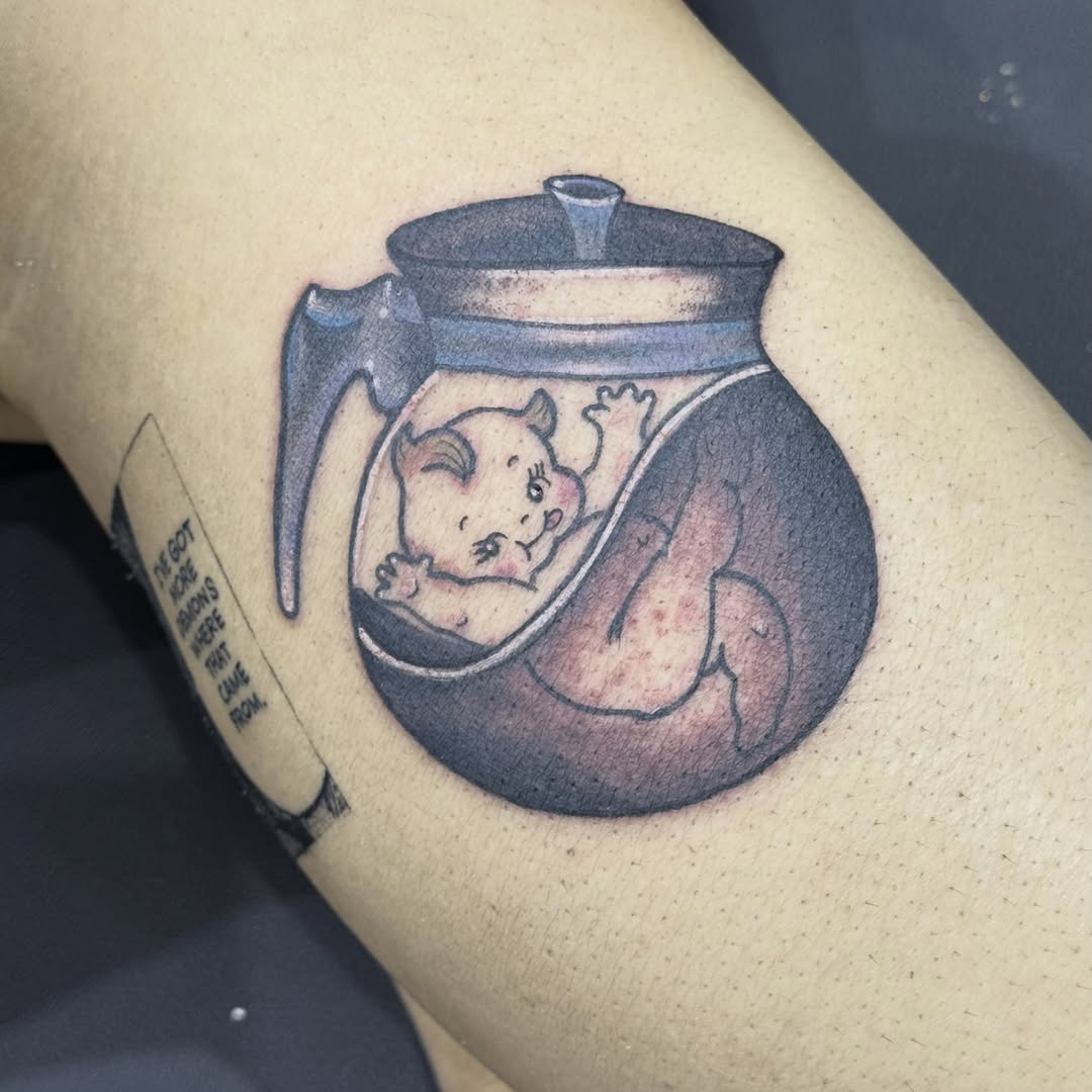 Tattoo by @svk.tattoos β new_school, trash_polka