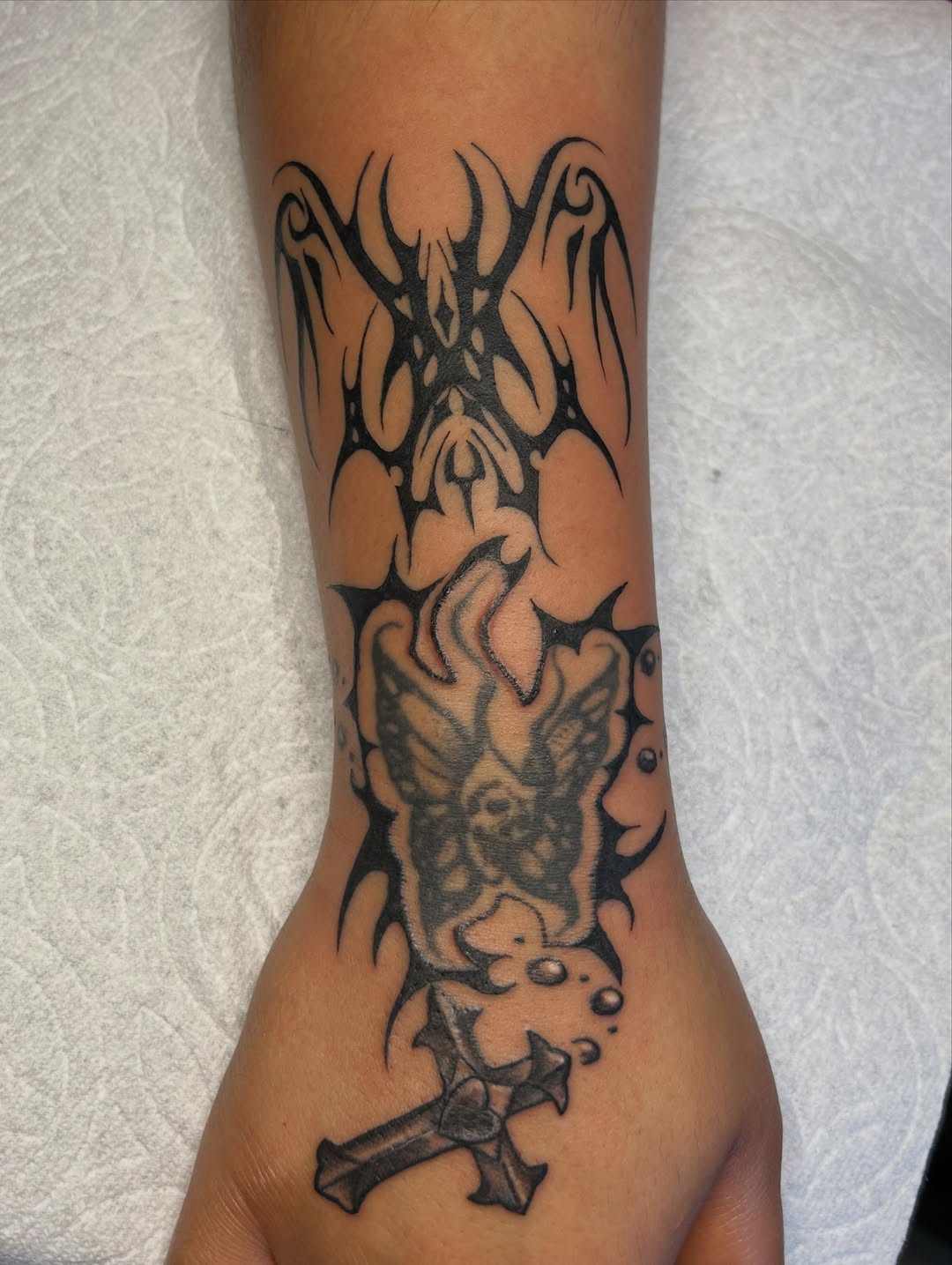 Tattoo by @enemytattoo — tribal, black_and_grey