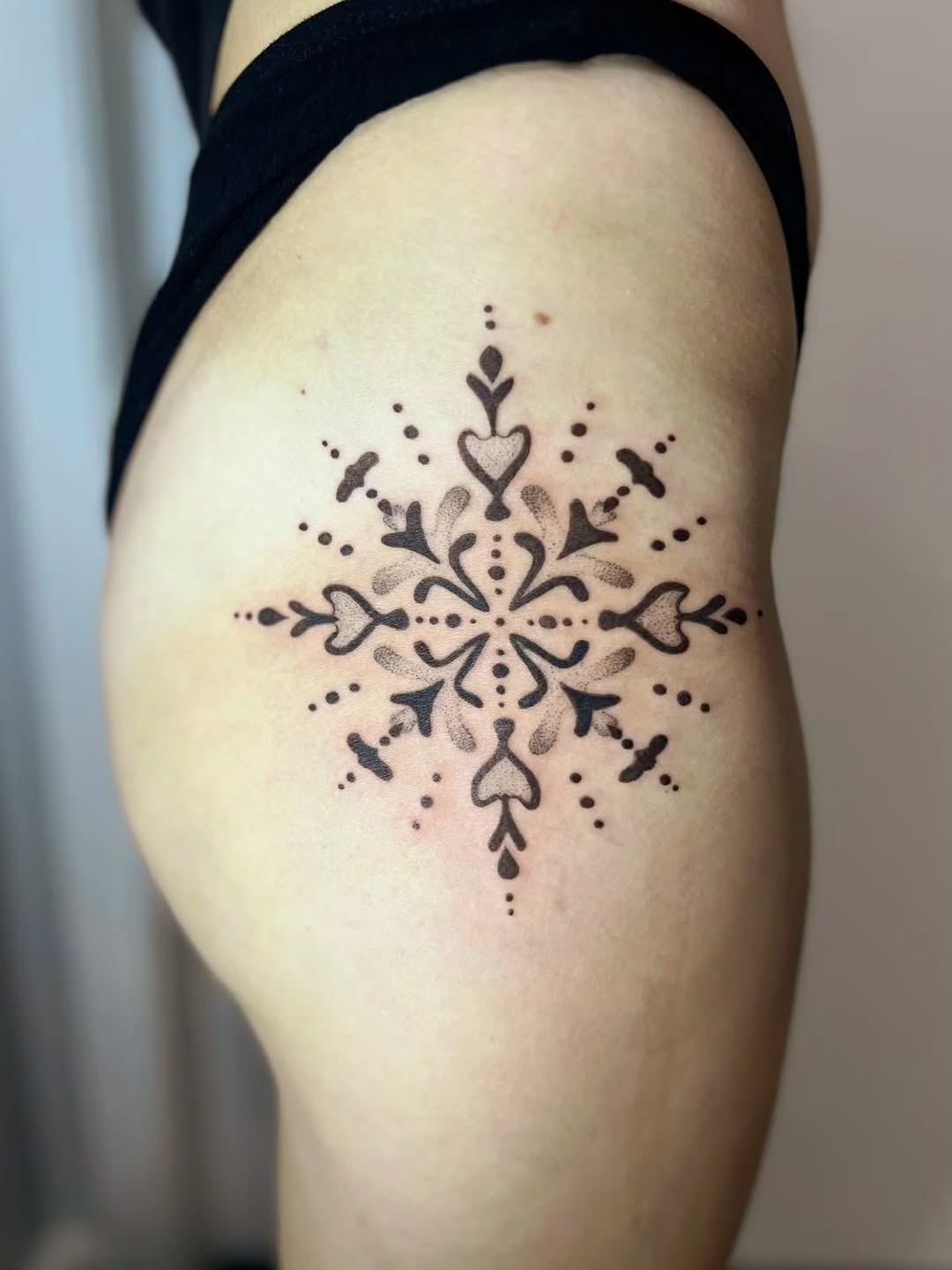 Tattoo by @meditating_ink — dotwork, ornamental
