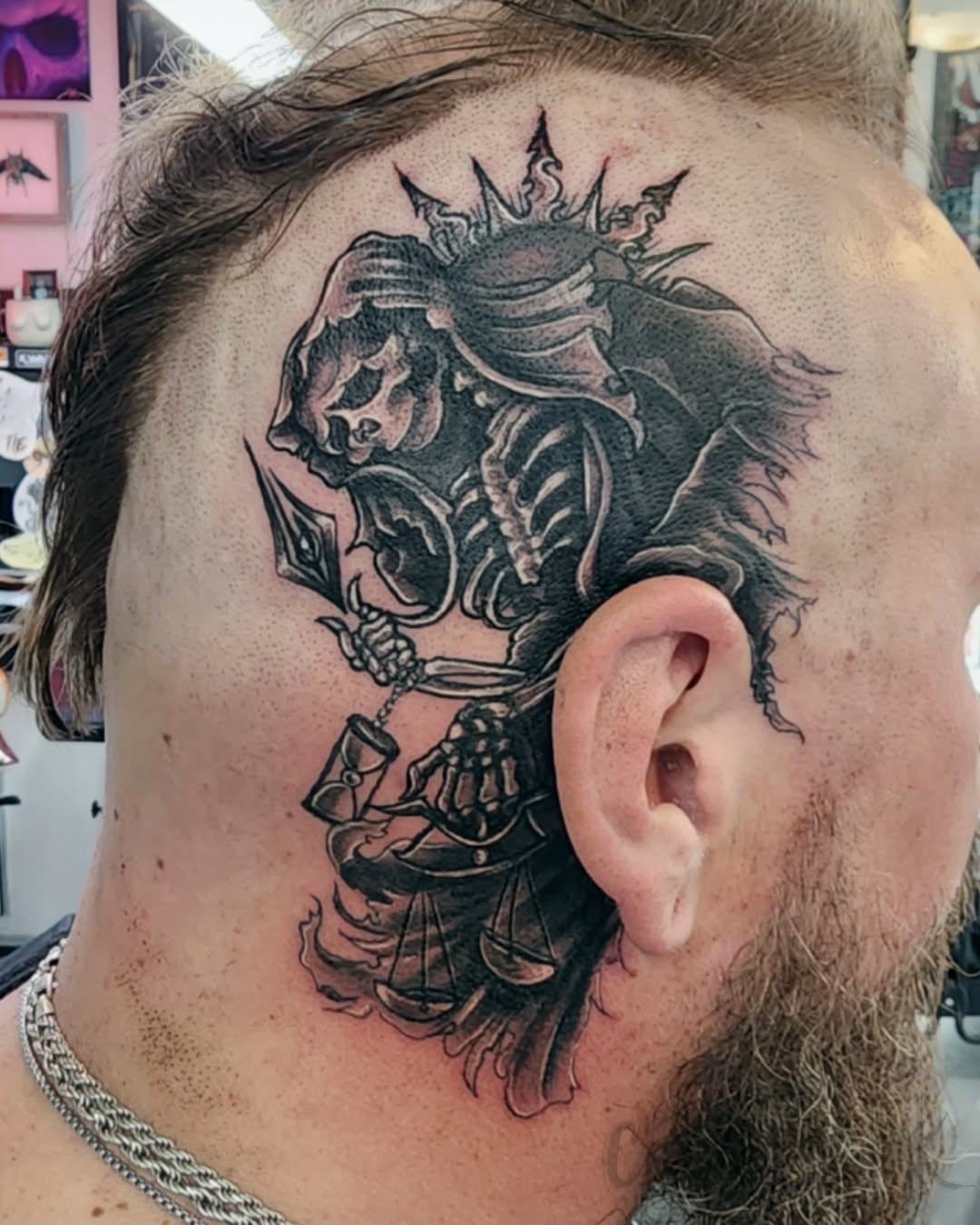 Tattoo by @cre8tionsink — black_and_grey, realism