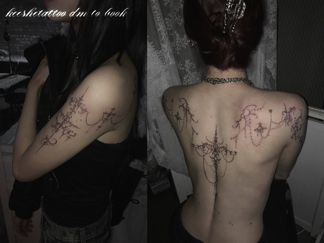Tattoo by @keeshetattoo β fine_line, ornamental