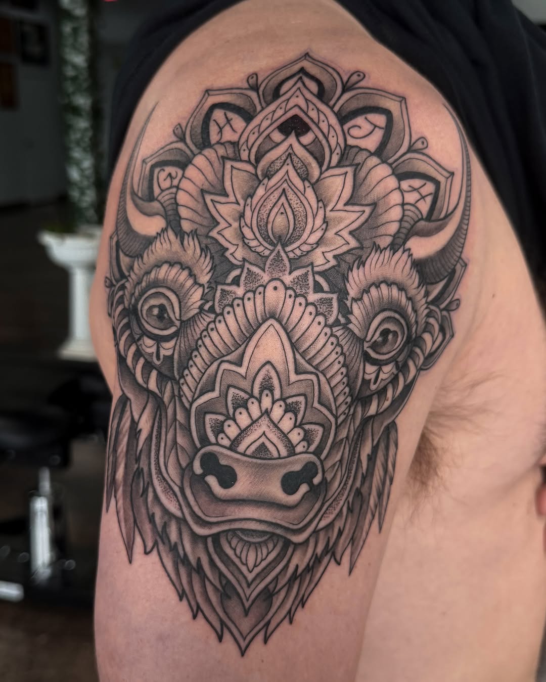 Tattoo by @brandonkirkeby — geometric, black_and_grey