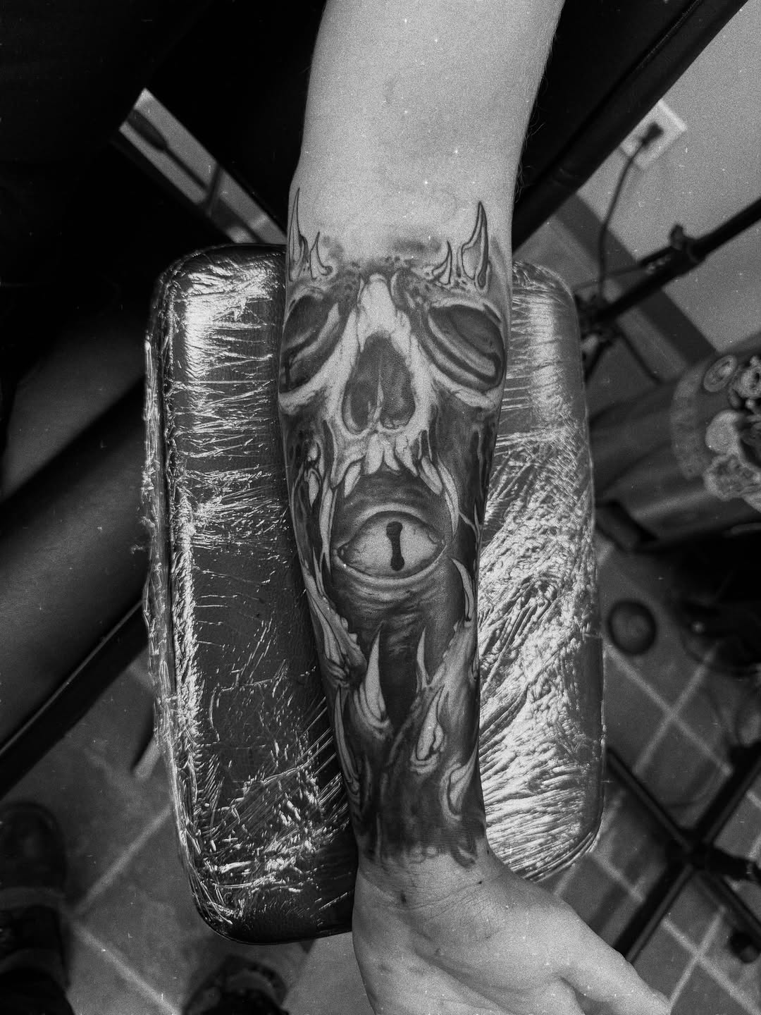 Tattoo by @joe_antonio_tattoos — black_and_grey, dark_realism