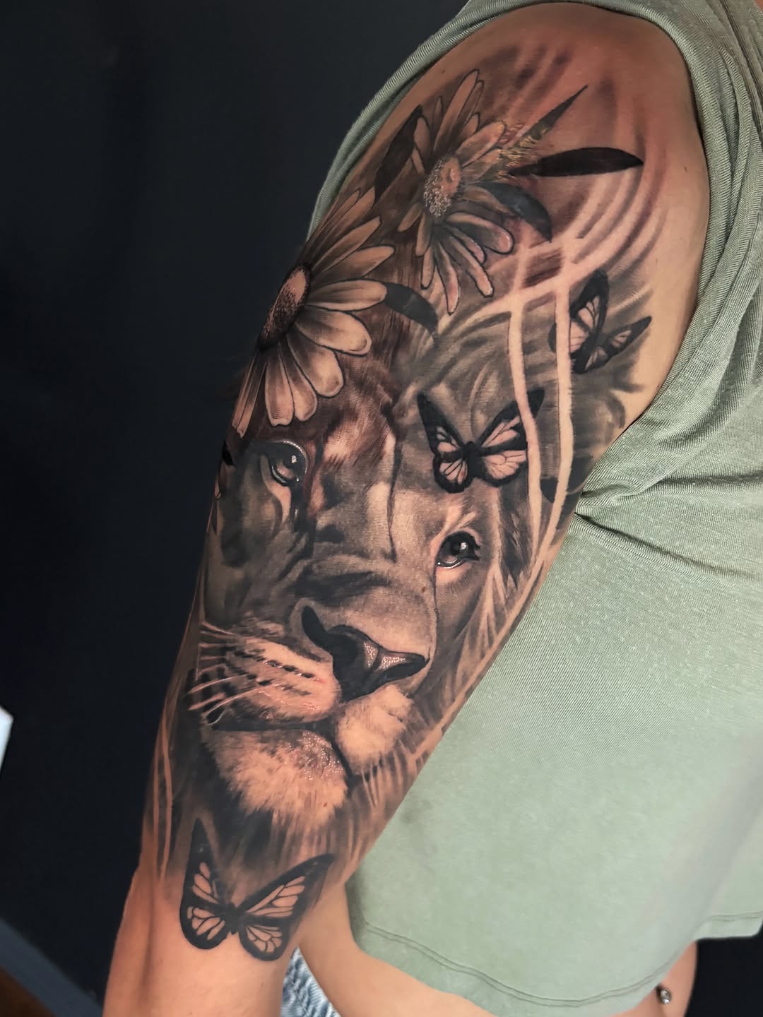Tattoo by @harveyztattooz — realism, black_and_grey