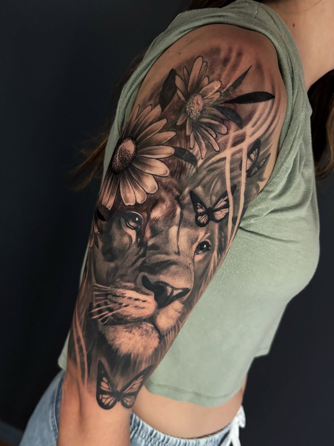 Tattoo by @harveyztattooz — realism, black_and_grey