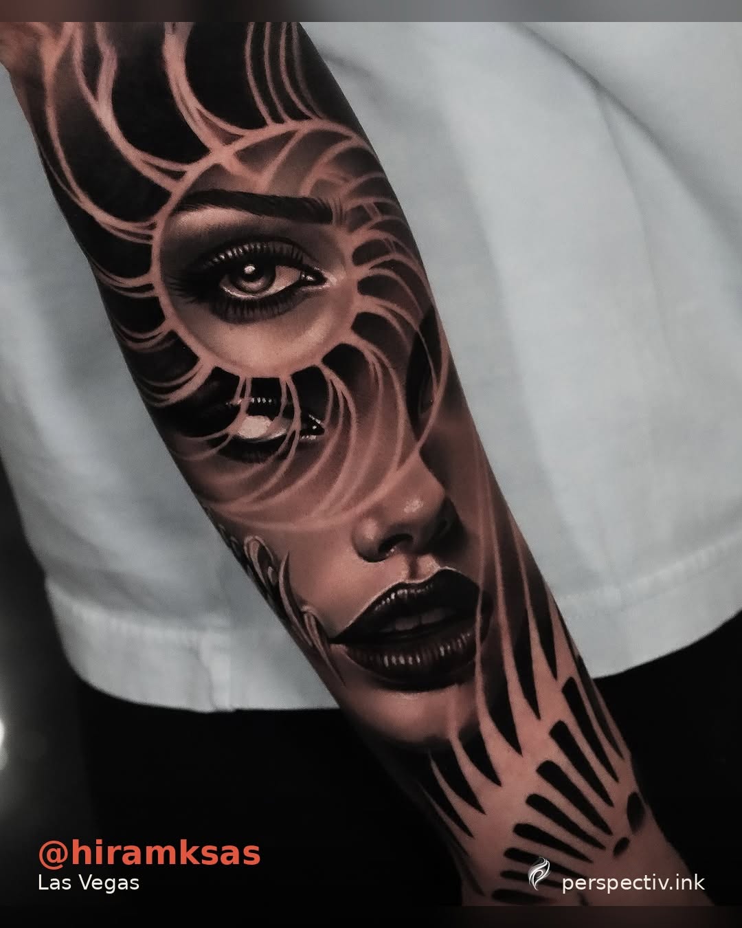 Tattoo by @perspectivink — realism, black_and_grey