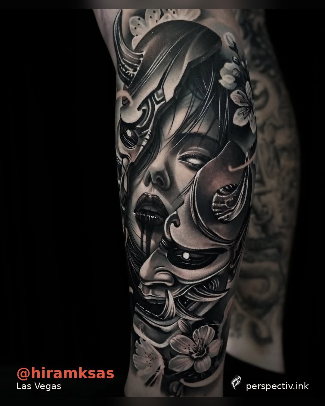 Tattoo by @perspectivink — black_and_grey, realism