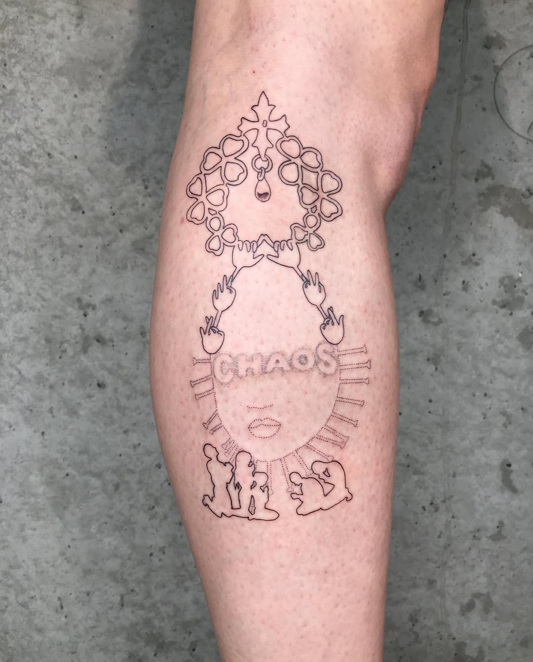 Tattoo by @consomm.able — lettering_script, illustrative