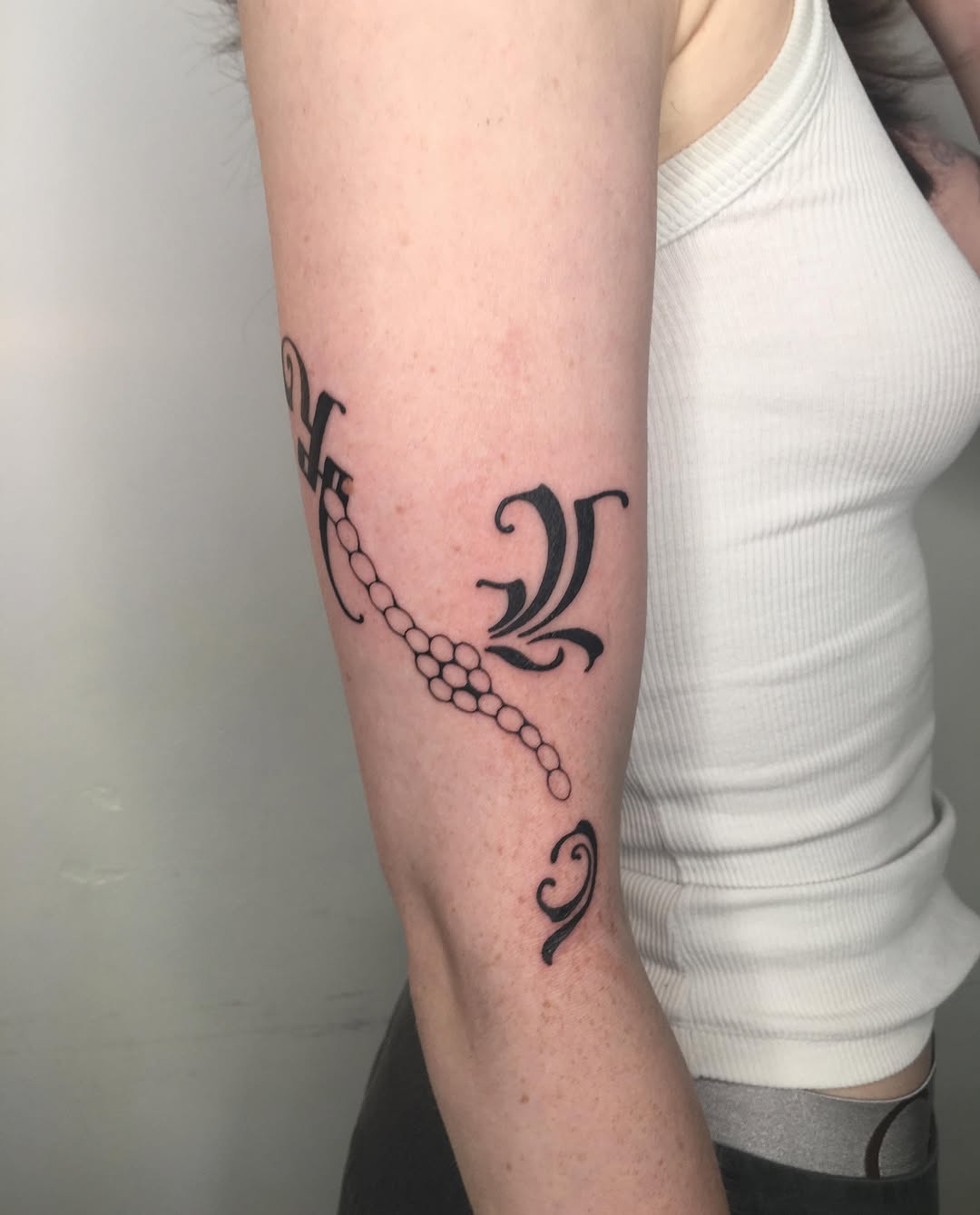 Tattoo by @consomm.able — lettering_script, ornamental