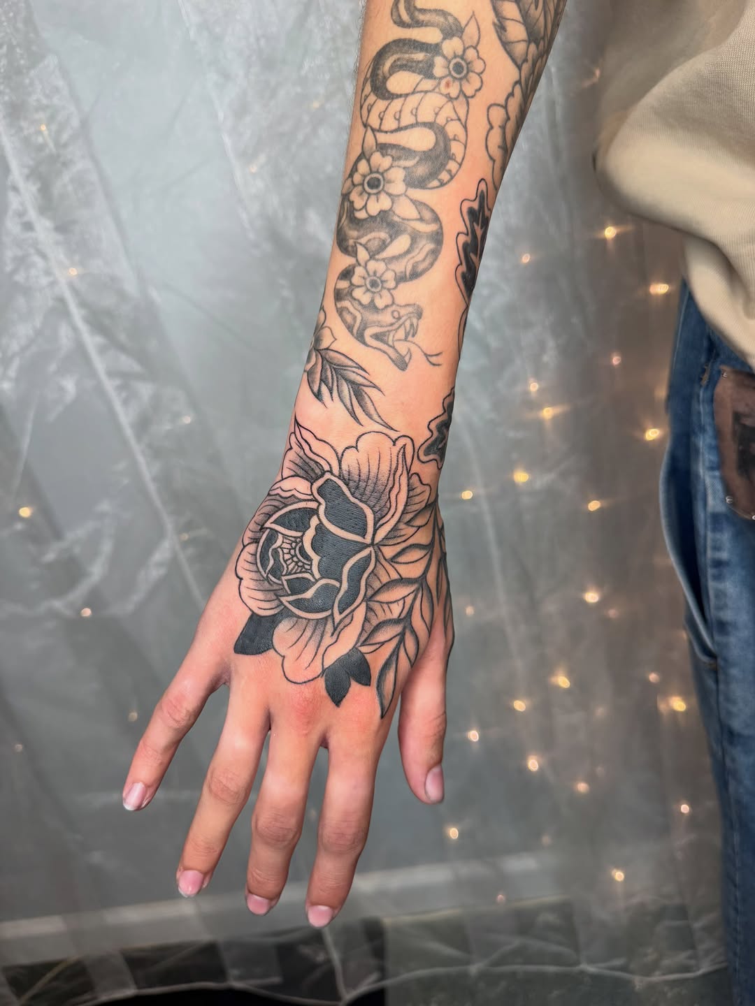 Tattoo by @promethearising — black_and_grey, neo_traditional