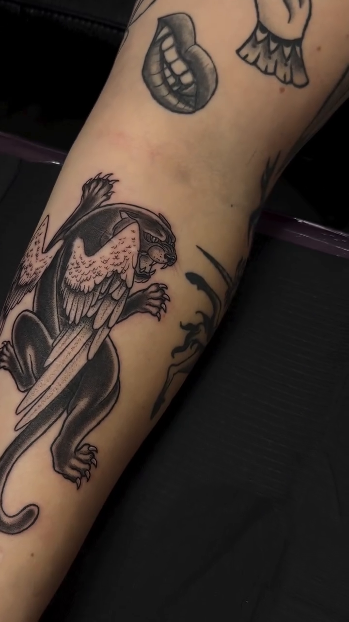 Tattoo by @feralfawntattoo — black_and_grey, realism
