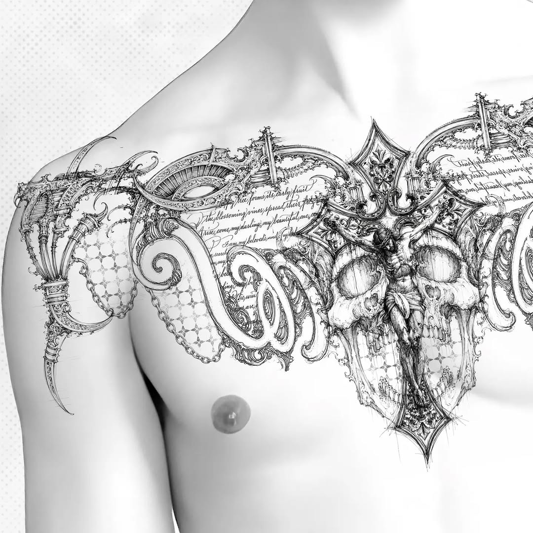 Tattoo by @occisoo.art โ black_and_grey, ornamental