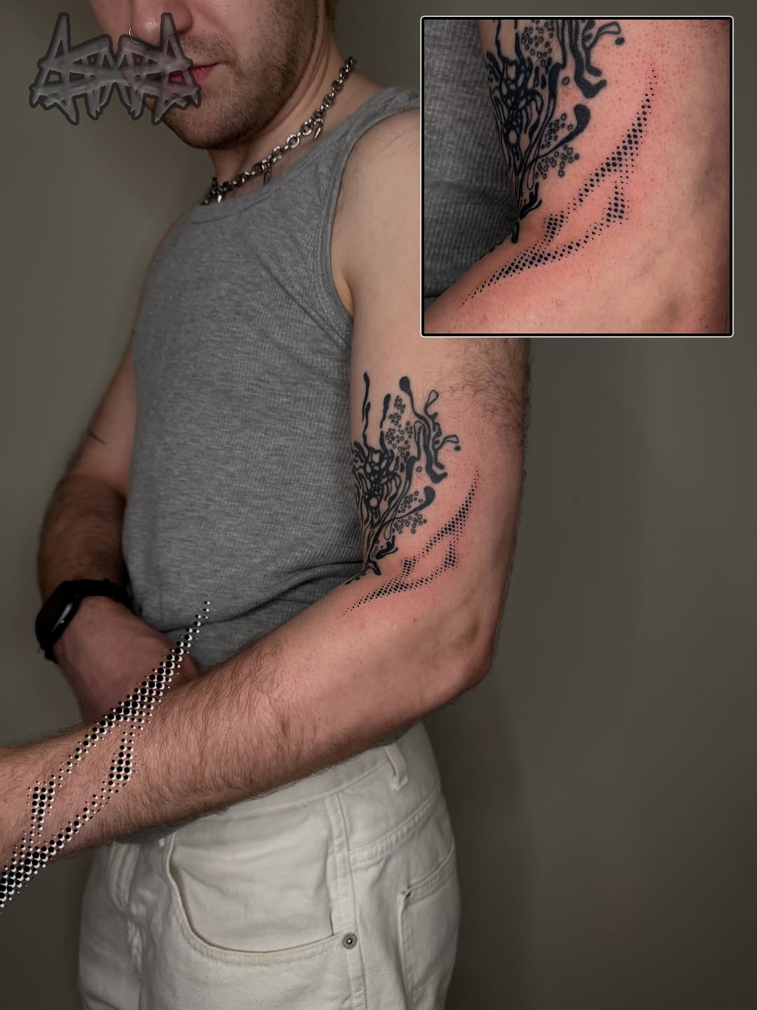 Tattoo by @harrykenchington — dotwork, blackwork